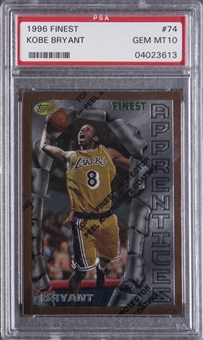1996 Finest #74 Kobe Bryant (With Coating) Rookie Card - PSA GEM MT 10